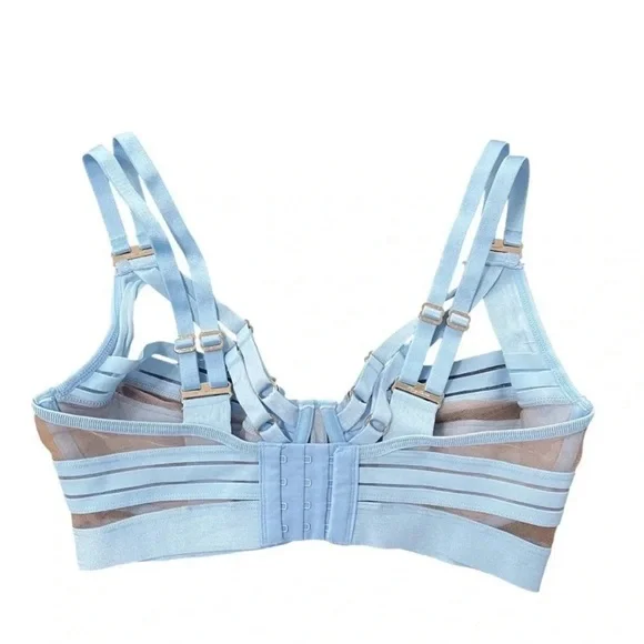 Honey Birdette Linda C Light Blue Mesh Bra Size 32G Bondage